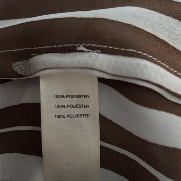 Striped Brown and White Women's Button-Up Shirt - Picture 11 of 12